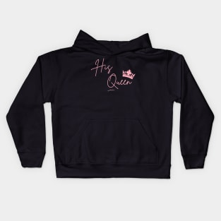 His Queen Pink Crown Kids Hoodie